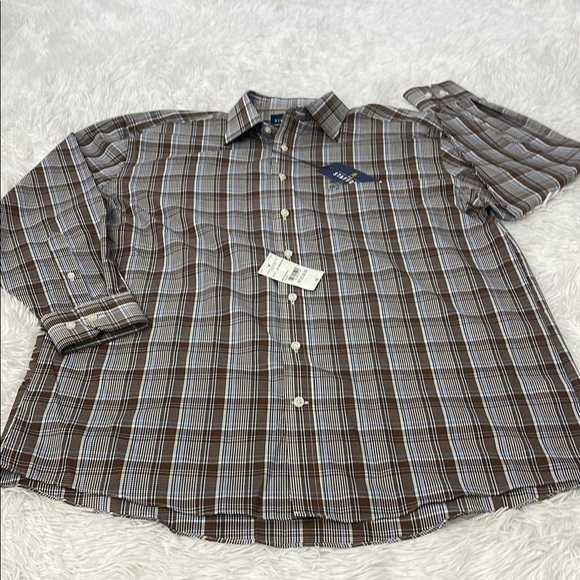 Stafford Brown Casual Button Down Shirt MENS SIZE 16.5 - Picture 1 of 8